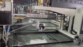 Sección de salida de la línea de recubrimiento por extrusión